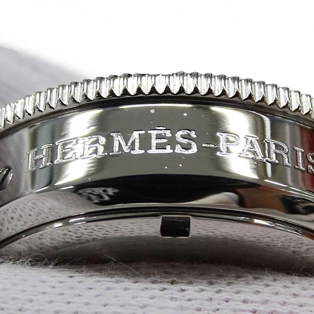 HERMES エルメス クリッパー ダイバー CL2.310 レディース 腕時計 クロノグラフ デイト クオーツ QZ ステンレス SS シルバー ブラック 磨き済み 【中古】