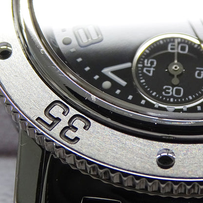 HERMES エルメス クリッパー ダイバー CL2.310 レディース 腕時計 クロノグラフ デイト クオーツ QZ ステンレス SS シルバー ブラック 磨き済み 【中古】