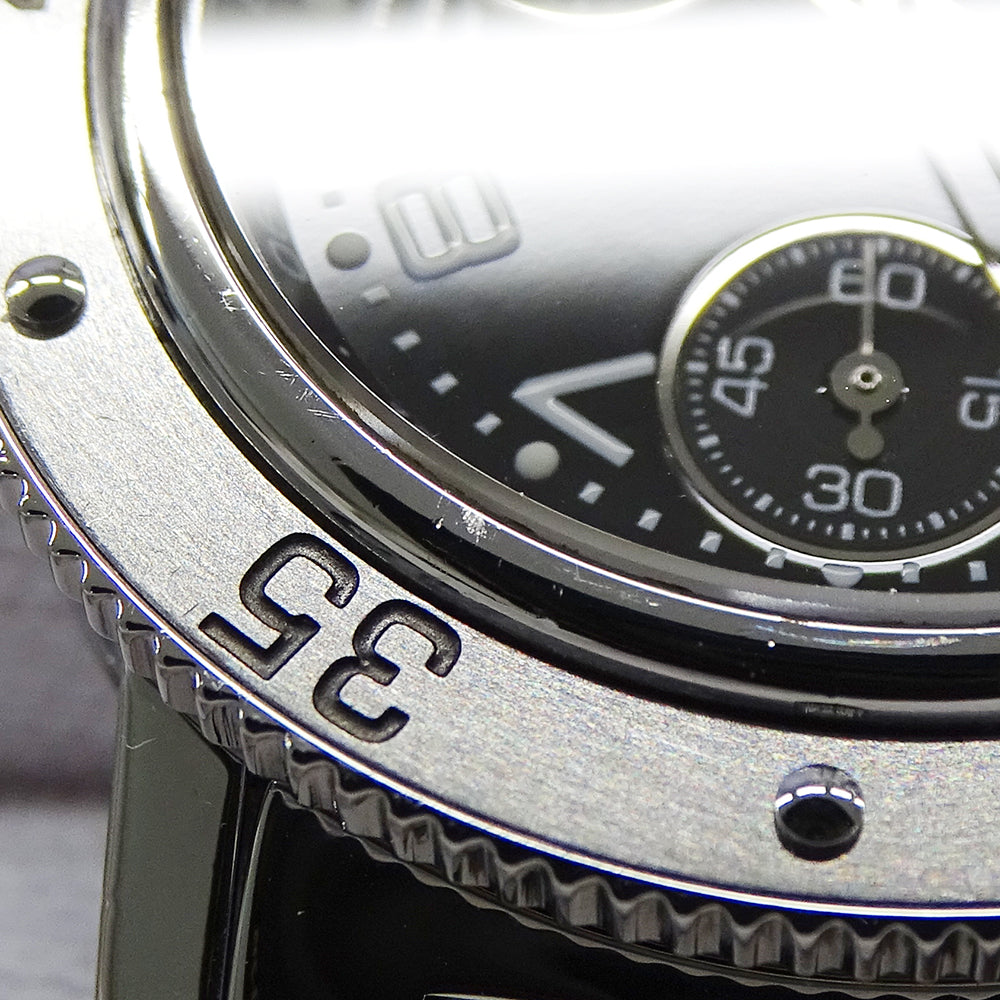HERMES エルメス クリッパー ダイバー CL2.310 レディース 腕時計 クロノグラフ デイト クオーツ QZ ステンレス SS シルバー ブラック 磨き済み 【中古】