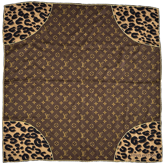 LOUIS VUITTON ルイ・ヴィトン スカーフ モノグラム ブラウン M72124 シルク レディース 【中古】