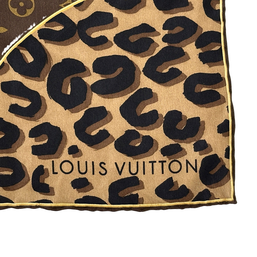 LOUIS VUITTON ルイ・ヴィトン スカーフ モノグラム ブラウン M72124 シルク レディース 【中古】