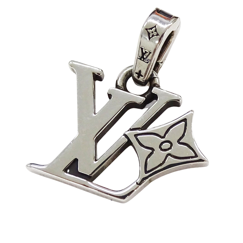 LOUIS VUITTON ルイ・ヴィトン LVフラワーチャーム ペンダントトップ シルバー メンズ M03091 LE2285【中古】