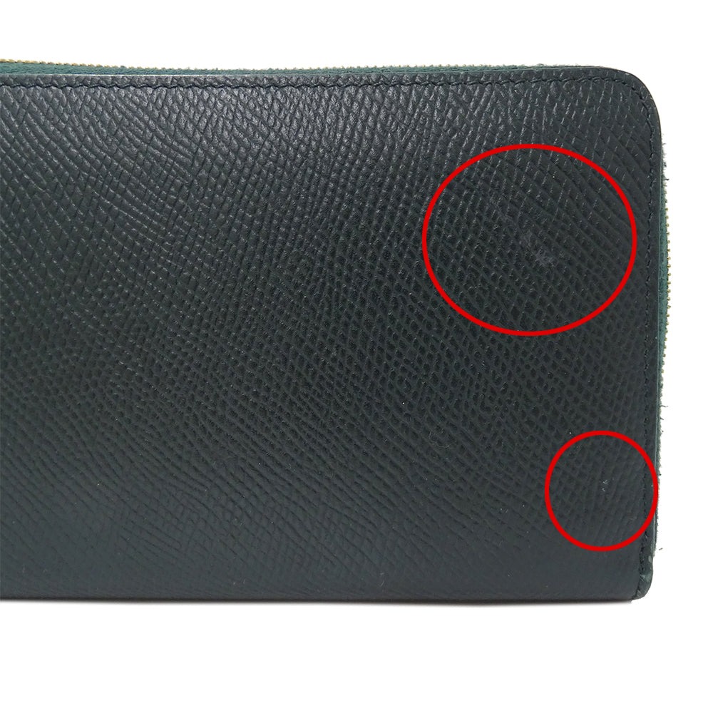 CELINE セリーヌ 長財布 モスグリーン グリーン レザー レディース 【中古】
