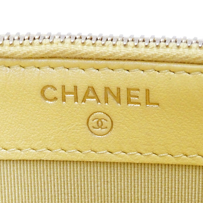 CHANEL シャネル ショルダーウォレット マトラッセ イエロー ゴールド金具 キャビアスキン レディース 【中古】