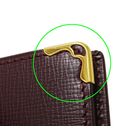 Cartier カルティエ 札入れ マスト ボルドー レザー メンズ 【中古】