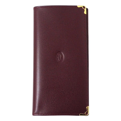 Cartier カルティエ 札入れ マスト ボルドー レザー メンズ 【中古】