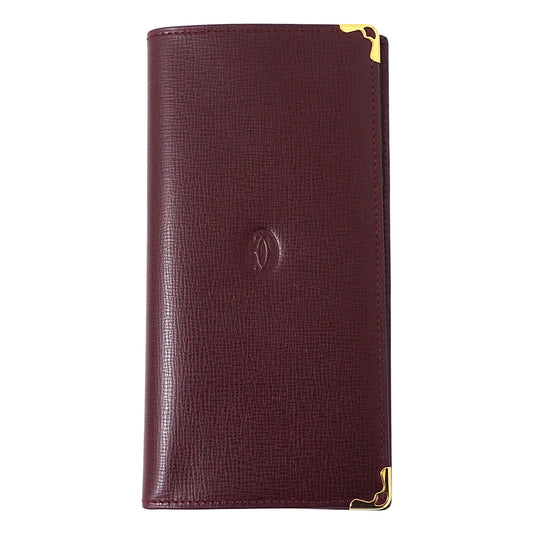 Cartier カルティエ 札入れ マスト ボルドー レザー メンズ 【中古】