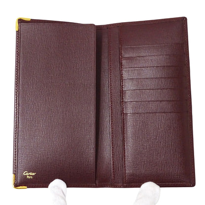 Cartier カルティエ 札入れ マスト ボルドー レザー メンズ 【中古】