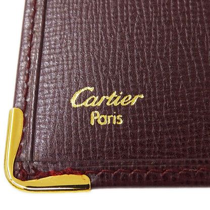 Cartier カルティエ 札入れ マスト ボルドー レザー メンズ 【中古】