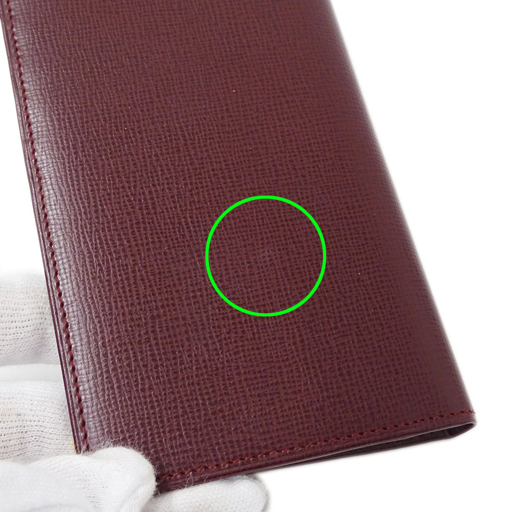 Cartier カルティエ 札入れ マスト ボルドー レザー メンズ 【中古】
