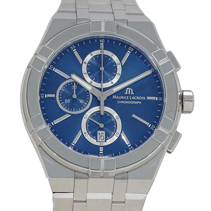 Maurice Lacroix モーリスラクロア アイコン AI1118-SS002-430-1 メンズ クロノグラフ クオーツ ステンレス 腕時計 磨き済み 【中古】