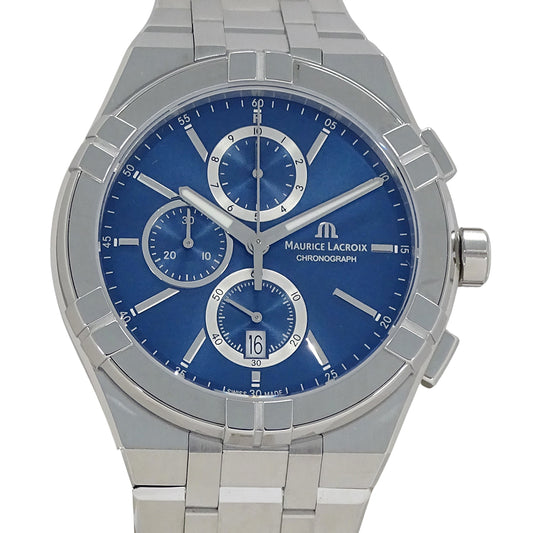 Maurice Lacroix モーリスラクロア アイコン AI1118-SS002-430-1 メンズ クロノグラフ クオーツ ステンレス 腕時計 磨き済み 【中古】