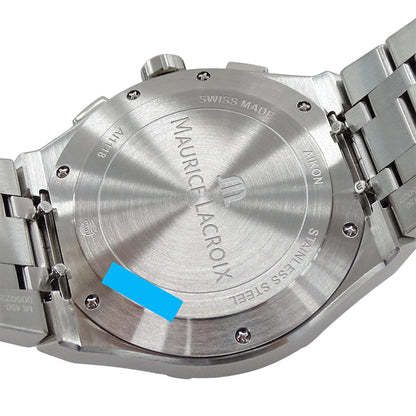 Maurice Lacroix モーリスラクロア アイコン AI1118-SS002-430-1 メンズ クロノグラフ クオーツ ステンレス 腕時計 磨き済み 【中古】