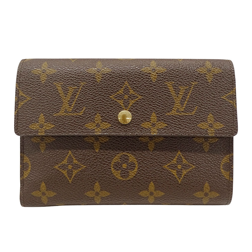 LOUIS VUITTON ルイ・ヴィトン ポルトトレゾール・エテュイシェキエ 三つ折り財布 ブラウン M61200 モノグラム レディース メンズ 【中古】