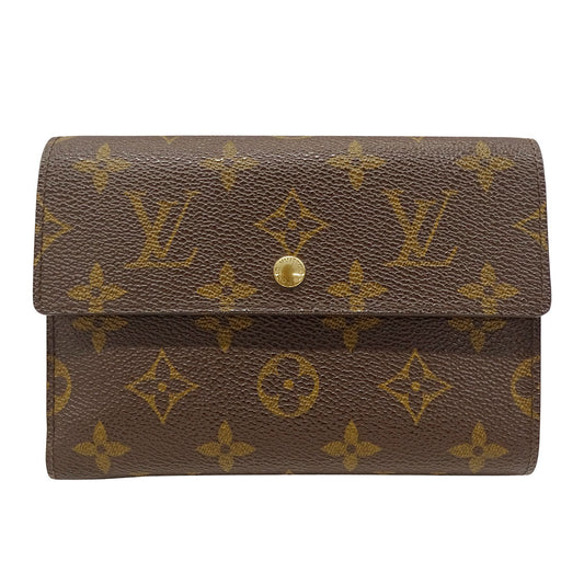 LOUIS VUITTON ルイ・ヴィトン ポルトトレゾール・エテュイシェキエ 三つ折り財布 ブラウン M61200 モノグラム レディース メンズ 【中古】