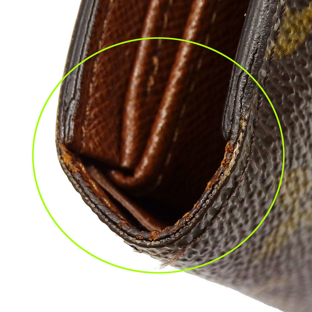 LOUIS VUITTON ルイ・ヴィトン ポルトトレゾール・エテュイシェキエ 三つ折り財布 ブラウン M61200 モノグラム レディース メンズ 【中古】