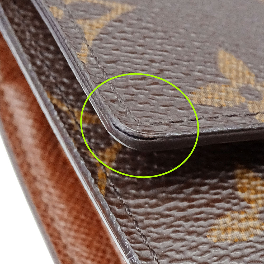 LOUIS VUITTON ルイ・ヴィトン ポルトトレゾール・エテュイシェキエ 三つ折り財布 ブラウン M61200 モノグラム レディース メンズ 【中古】