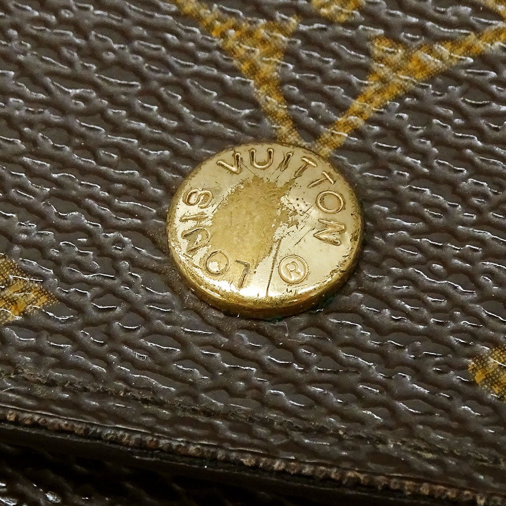 LOUIS VUITTON ルイ・ヴィトン ポルトトレゾール・エテュイシェキエ 三つ折り財布 ブラウン M61200 モノグラム レディース メンズ 【中古】