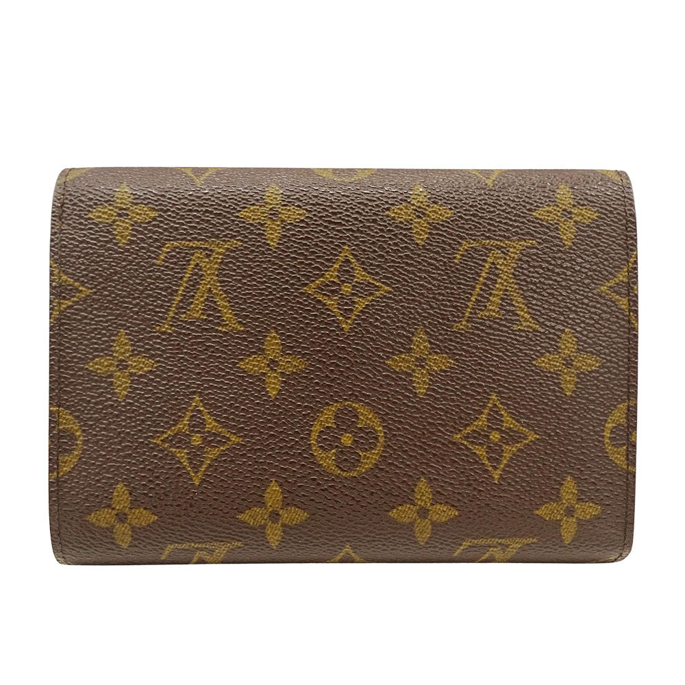 LOUIS VUITTON ルイ・ヴィトン ポルトトレゾール・エテュイシェキエ 三つ折り財布 ブラウン M61200 モノグラム レディース メンズ 【中古】