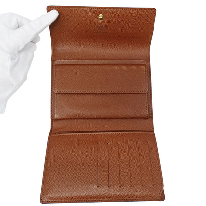 LOUIS VUITTON ルイ・ヴィトン ポルトトレゾール・エテュイシェキエ 三つ折り財布 ブラウン M61200 モノグラム レディース メンズ 【中古】