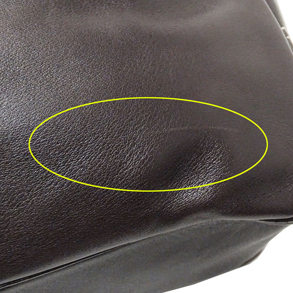 CELINE セリーヌ ブギーバッグ ハンドバッグ ダークブラウン レザー レディース 【中古】
