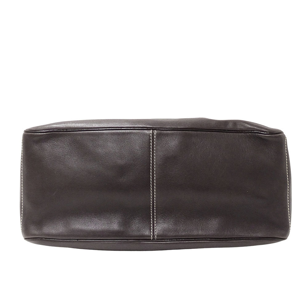 CELINE セリーヌ ブギーバッグ ハンドバッグ ダークブラウン レザー レディース 【中古】