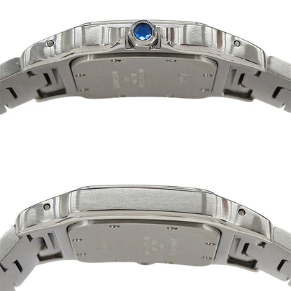 Cartier カルティエ サントスガルベ LM W20018D6 メンズ 腕時計 デイト クオーツ QZ ステンレス SS シルバー アイボリー 磨き済み 【中古】