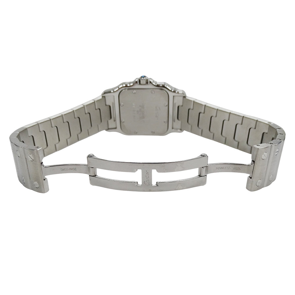 Cartier カルティエ サントスガルベ LM W20018D6 メンズ 腕時計 デイト クオーツ QZ ステンレス SS シルバー アイボリー 磨き済み 【中古】