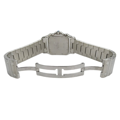 Cartier カルティエ サントスガルベ LM W20018D6 メンズ 腕時計 デイト クオーツ QZ ステンレス SS シルバー アイボリー 磨き済み 【中古】