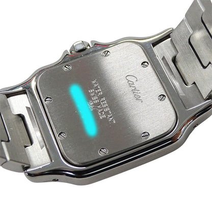 Cartier カルティエ サントスガルベ LM W20018D6 メンズ 腕時計 デイト クオーツ QZ ステンレス SS シルバー アイボリー 磨き済み 【中古】