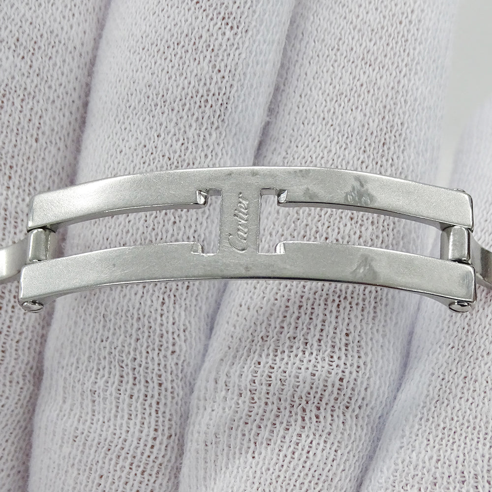 Cartier カルティエ サントスガルベ LM W20018D6 メンズ 腕時計 デイト クオーツ QZ ステンレス SS シルバー アイボリー 磨き済み 【中古】