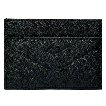 SAINT LAURENT サンローラン カードケース ブラック シルバー レザー レディース メンズ 【中古】