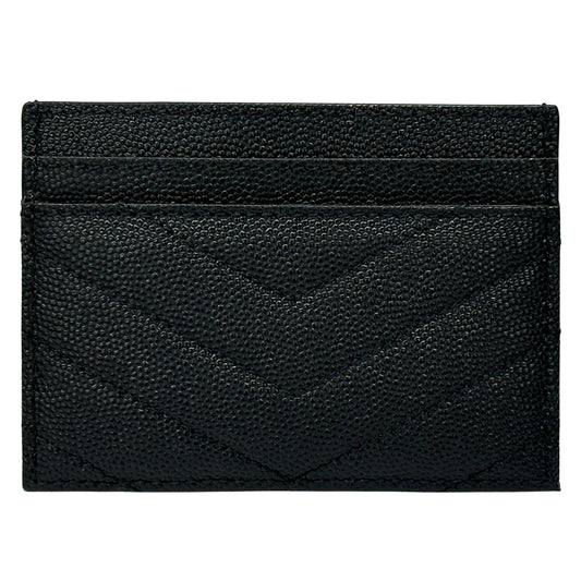 SAINT LAURENT サンローラン カードケース ブラック シルバー レザー レディース メンズ 【中古】