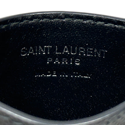 SAINT LAURENT サンローラン カードケース ブラック シルバー レザー レディース メンズ 【中古】