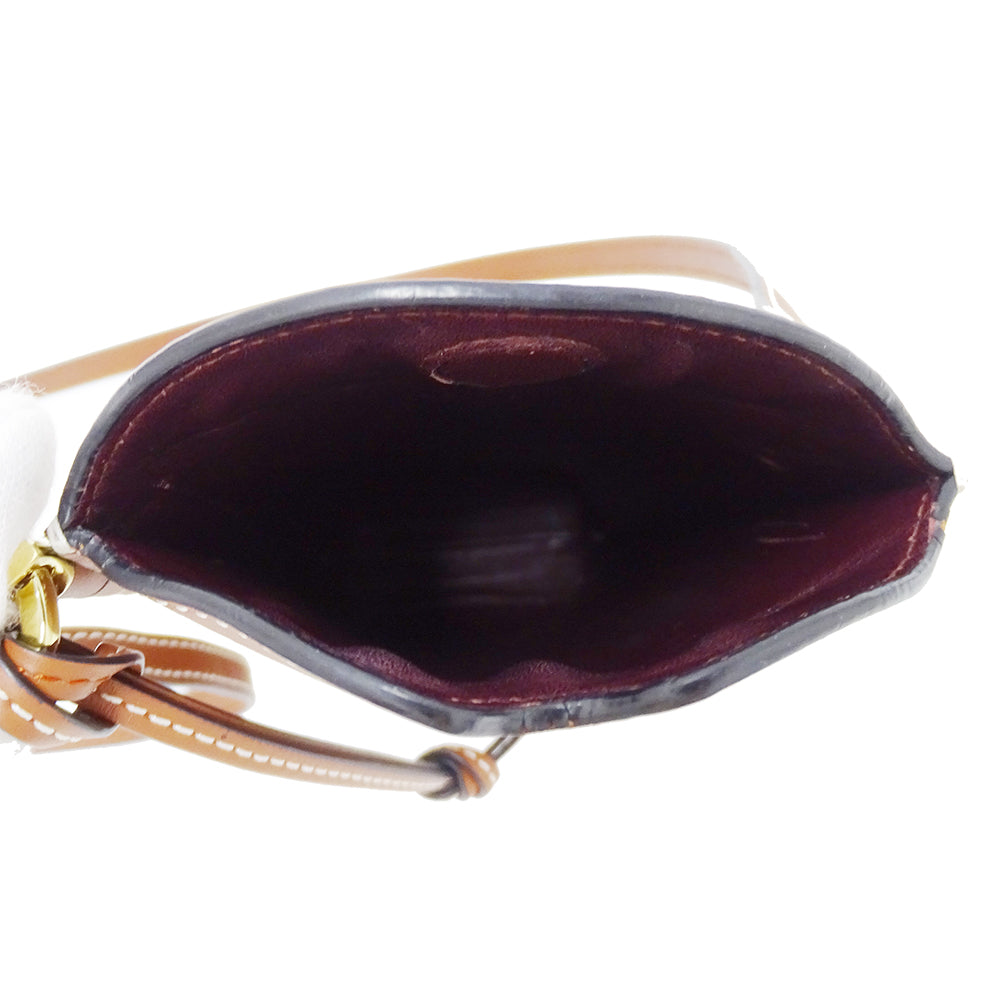 LOEWE ロエベ ゲートポケット ショルダーバッグ アナグラム ブラウン レザー レディース 【中古】