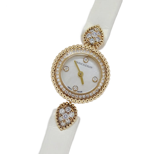 BOUCHERON ブシュロン セルパンボエム WA015507 レディース 腕時計 セルパンボエム シェル ダイヤ クオーツ 750PG サテン 磨き済み【中古】