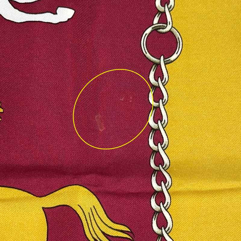 HERMES エルメス カレ90 MANEGE マネージュ 乗馬学校 スカーフ レッド マルチカラー シルク レディース 【中古】