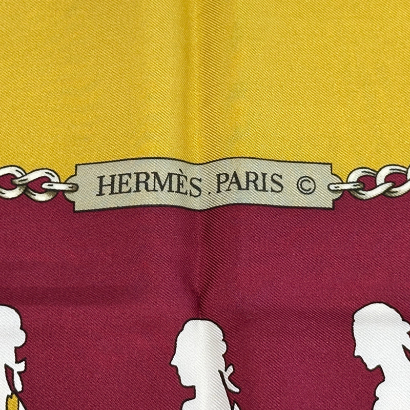 HERMES エルメス カレ90 MANEGE マネージュ 乗馬学校 スカーフ レッド マルチカラー シルク レディース 【中古】