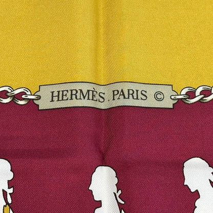 HERMES エルメス カレ90 MANEGE マネージュ 乗馬学校 スカーフ レッド マルチカラー シルク レディース 【中古】