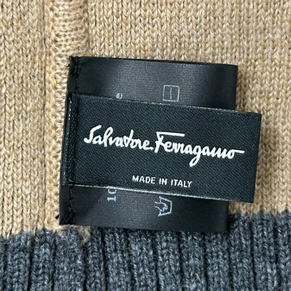 Ferragamo フェラガモ ニットキャップ ダブルガンチーニ グレー カシミヤ レディース メンズ 【中古】