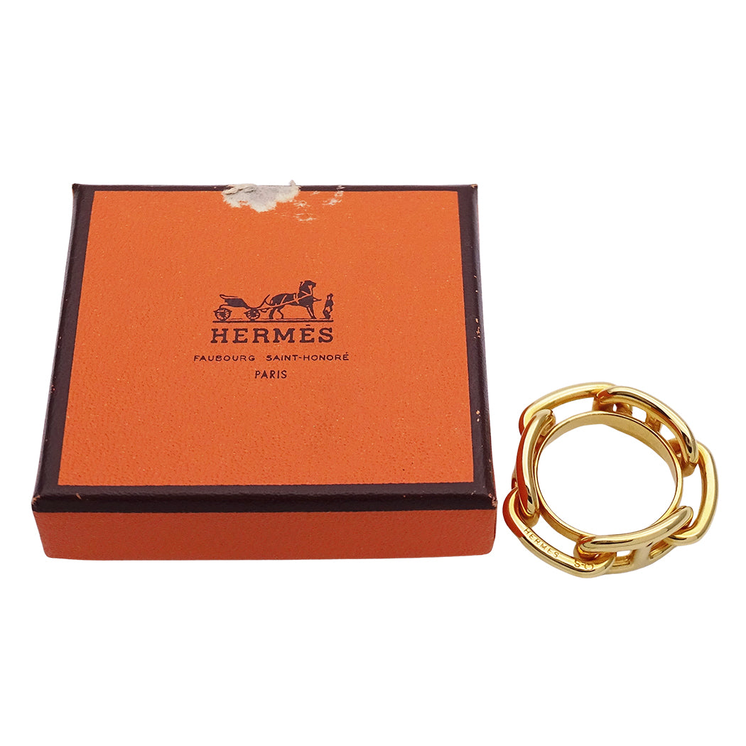 HERMES エルメス ルガテ スカーフリング ゴールド レディース メンズ 【中古】