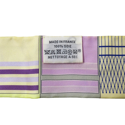 HERMES エルメス ツイリー Couvertures Nouvelle 新・馬着 スカーフ パープル イエロー シルク レディース 【中古】