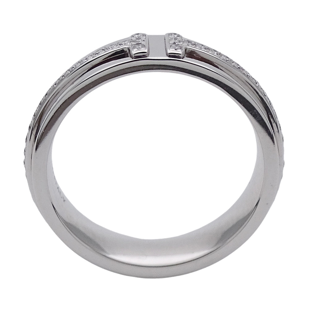 TIFFANY&Co. ティファニー T TWO ナロー リング 指輪 750WG 約8号 ホワイトゴールド レディース 磨き済み【中古】