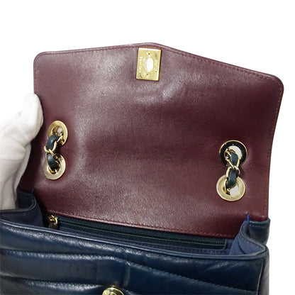 CHANEL シャネル ショルダーバッグ ブルーグリーン ゴールド金具 レザー レディース 【中古】