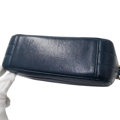 CHANEL シャネル ショルダーバッグ ブルーグリーン ゴールド金具 レザー レディース 【中古】