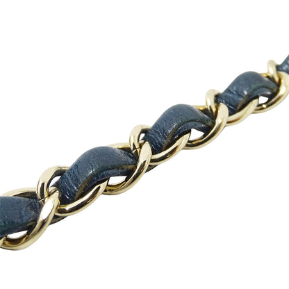 CHANEL シャネル ショルダーバッグ ブルーグリーン ゴールド金具 レザー レディース 【中古】