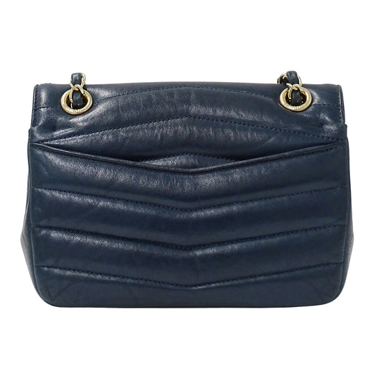 CHANEL シャネル ショルダーバッグ ブルーグリーン ゴールド金具 レザー レディース 【中古】