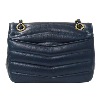 CHANEL シャネル ショルダーバッグ ブルーグリーン ゴールド金具 レザー レディース 【中古】