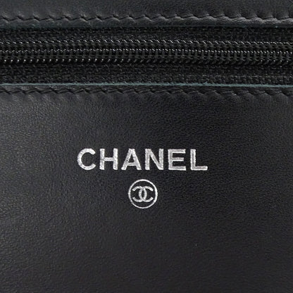 CHANEL シャネル ココマーク ショルダーウォレット ブラック シルバー金具 A48654 キャビアスキン レディース 【中古】
