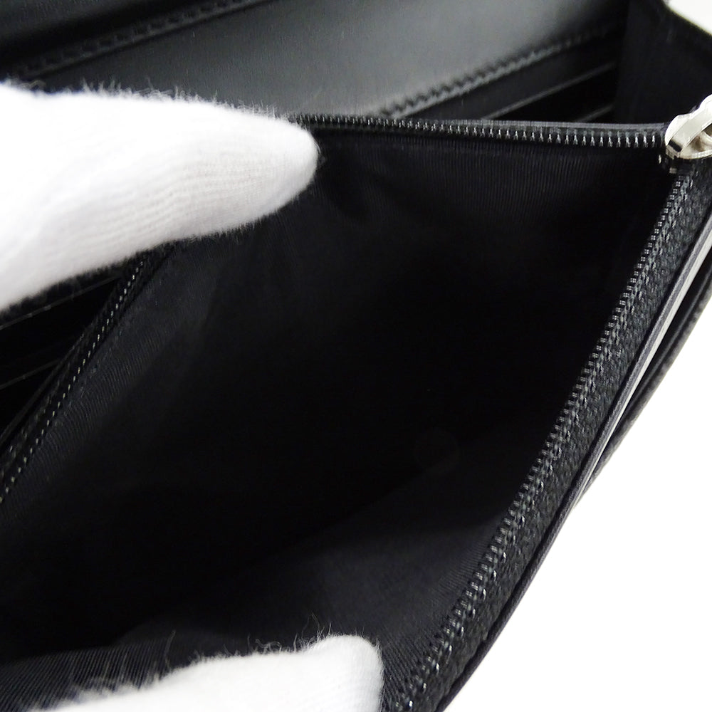 CHANEL シャネル ココマーク ショルダーウォレット ブラック シルバー金具 A48654 キャビアスキン レディース 【中古】